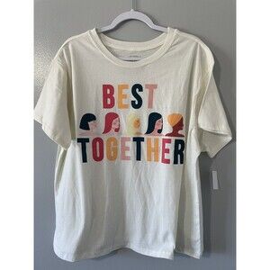 Mighty Fine Women’s T-Shirt White Plus 1X Best Together 100% Cotton NWT